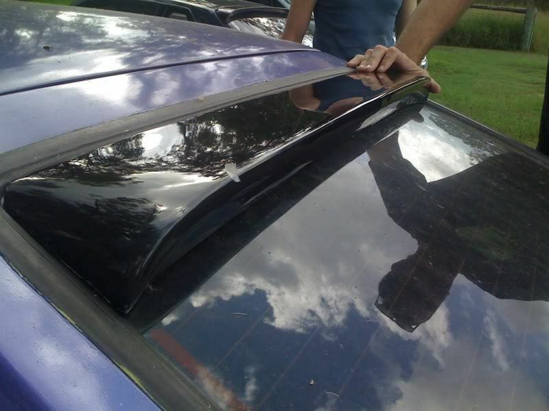 Installed View - Toyota Corolla AE86: Origin Style Rear Roof Drift Wing