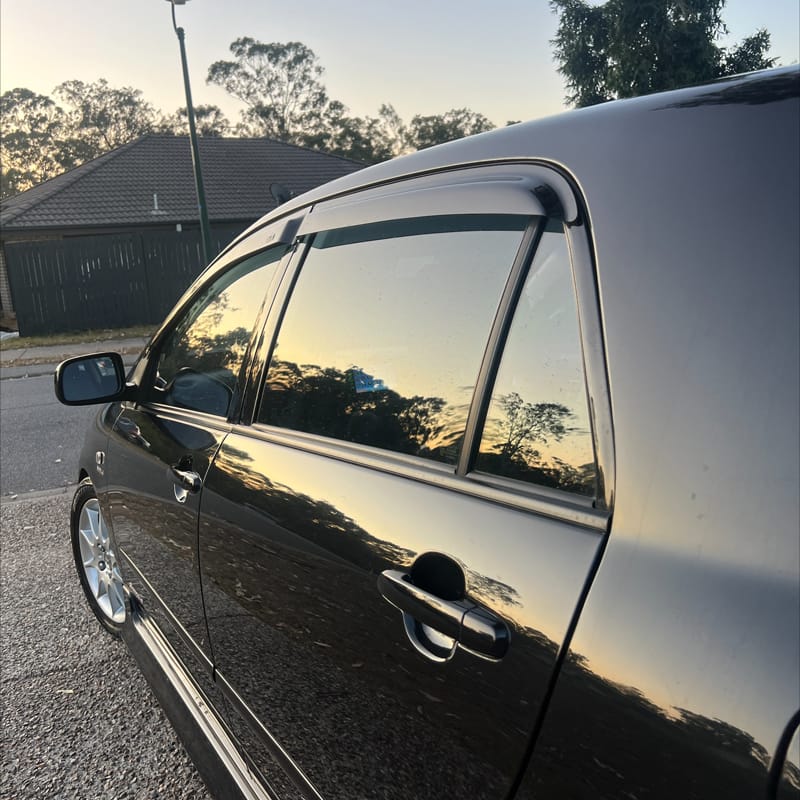 Installed View - Toyota Corolla Hatch (2001-2007): Premium Window Visors