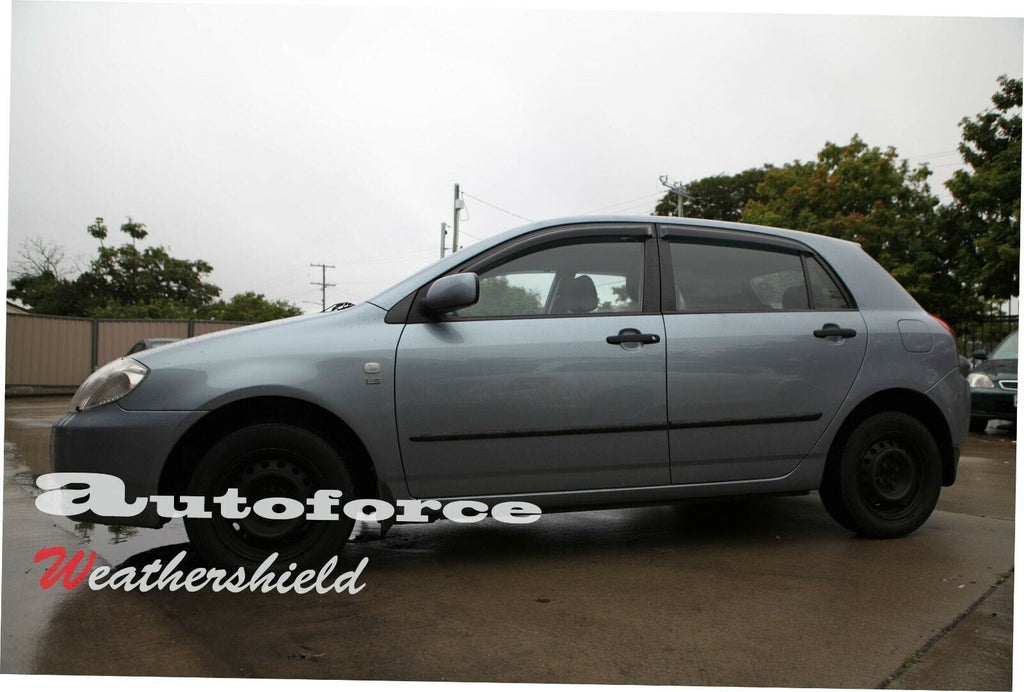 Installed View - Toyota Corolla Hatch (2001-2007): Premium Window Visors