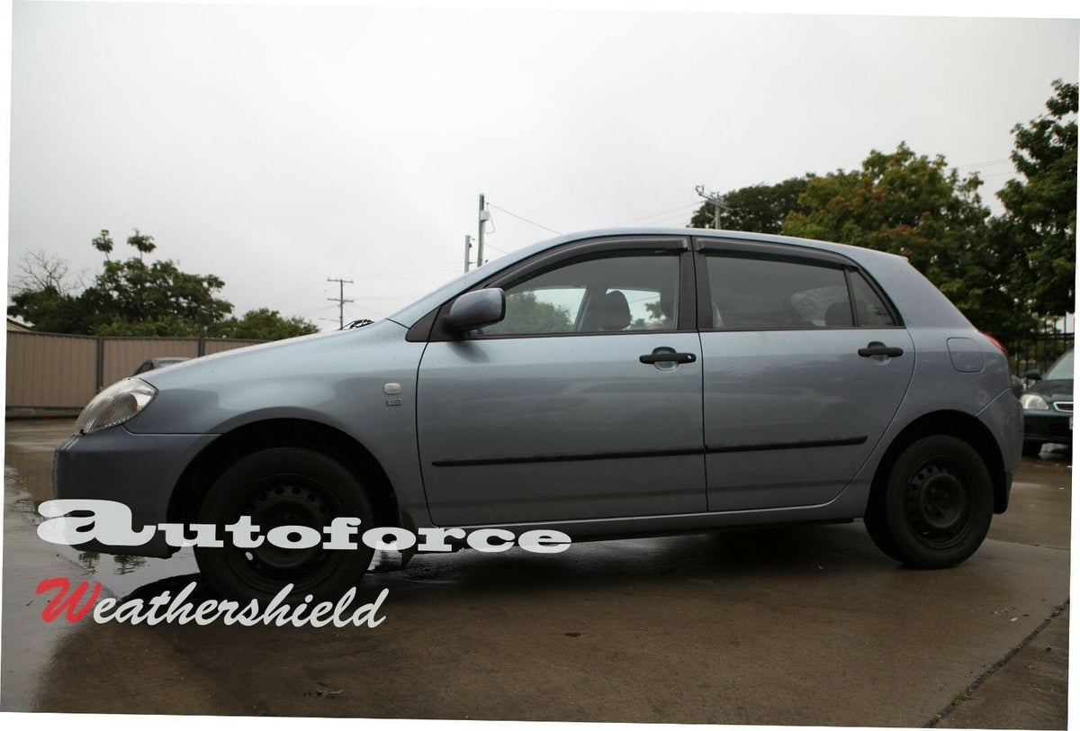 Installed View - Toyota Corolla Hatch (2001-2007): Premium Window Visors