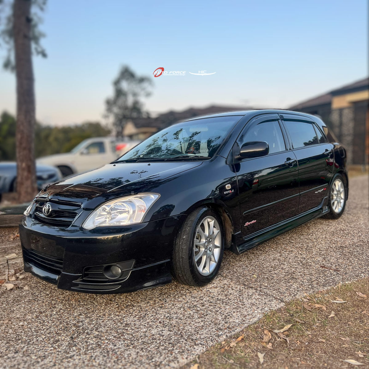 Installed View - Toyota Corolla Hatch (2001-2007): Premium Window Visors