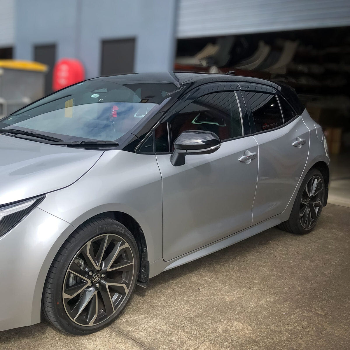 Installed View - Toyota Corolla Hatch (2018-2023): Premium Window Visors