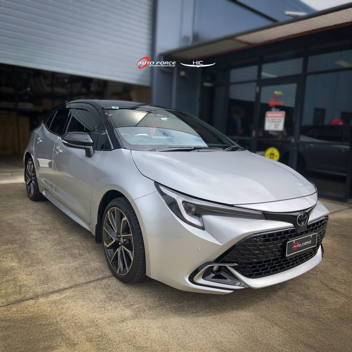 Installed View - Toyota Corolla Hatch (2018-2023): Premium Window Visors