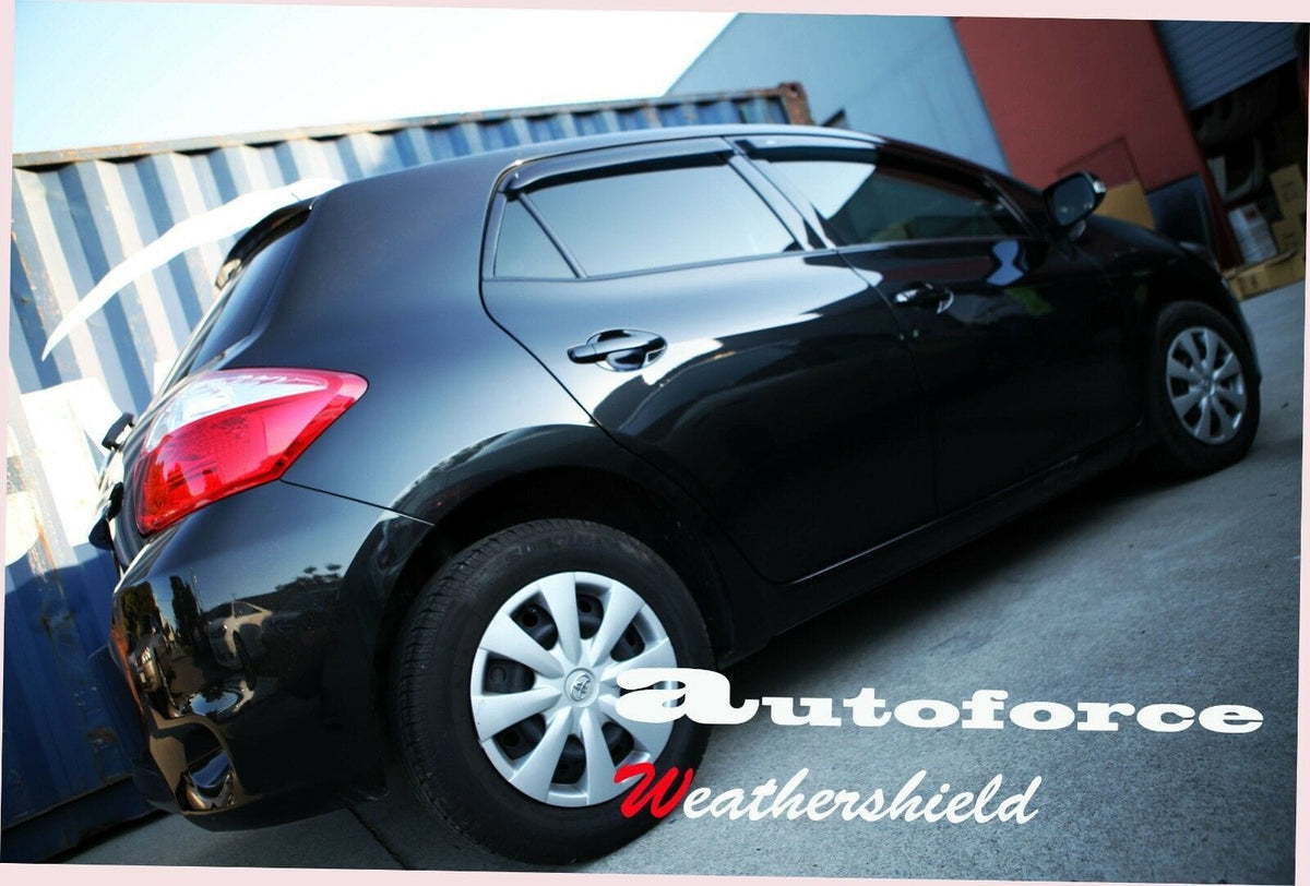 Installed View - Toyota Corolla Hatch ZRE152R (2007-2012): Premium Window Visors