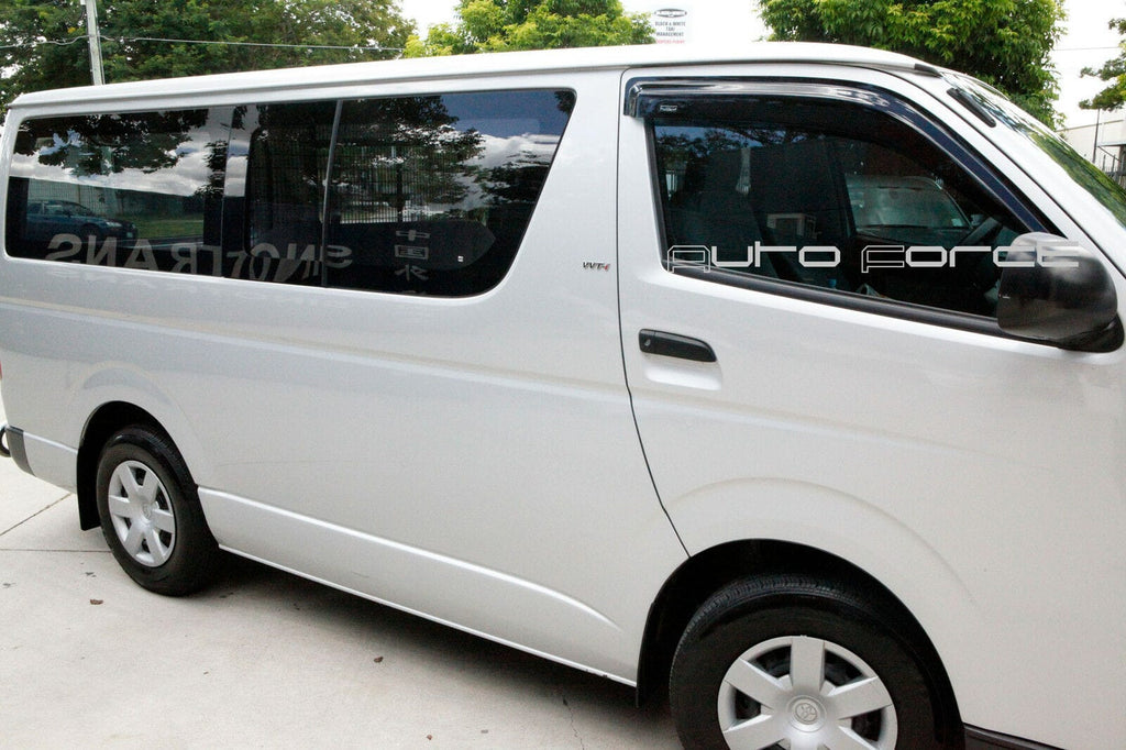 Installed View - Toyota HiAce Van (2005-2019): Premium Window Visors