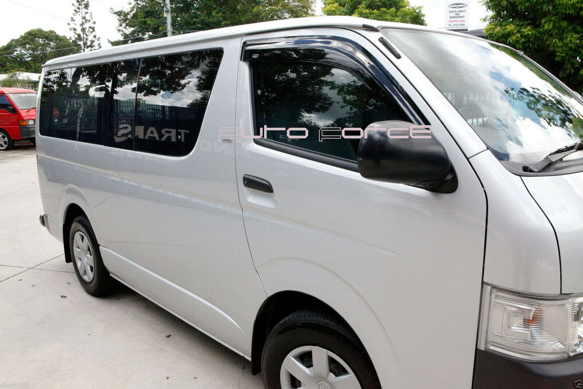 Installed View - Toyota HiAce Van (2005-2019): Premium Window Visors