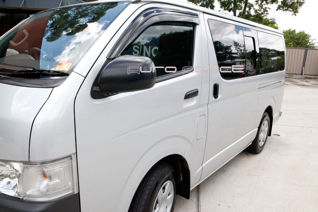 Installed View - Toyota HiAce Van (2005-2019): Premium Window Visors