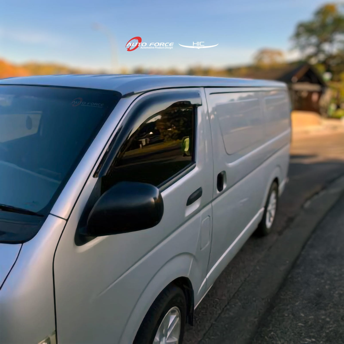 Installed View - Toyota HiAce Van (2005-2019): Premium Window Visors