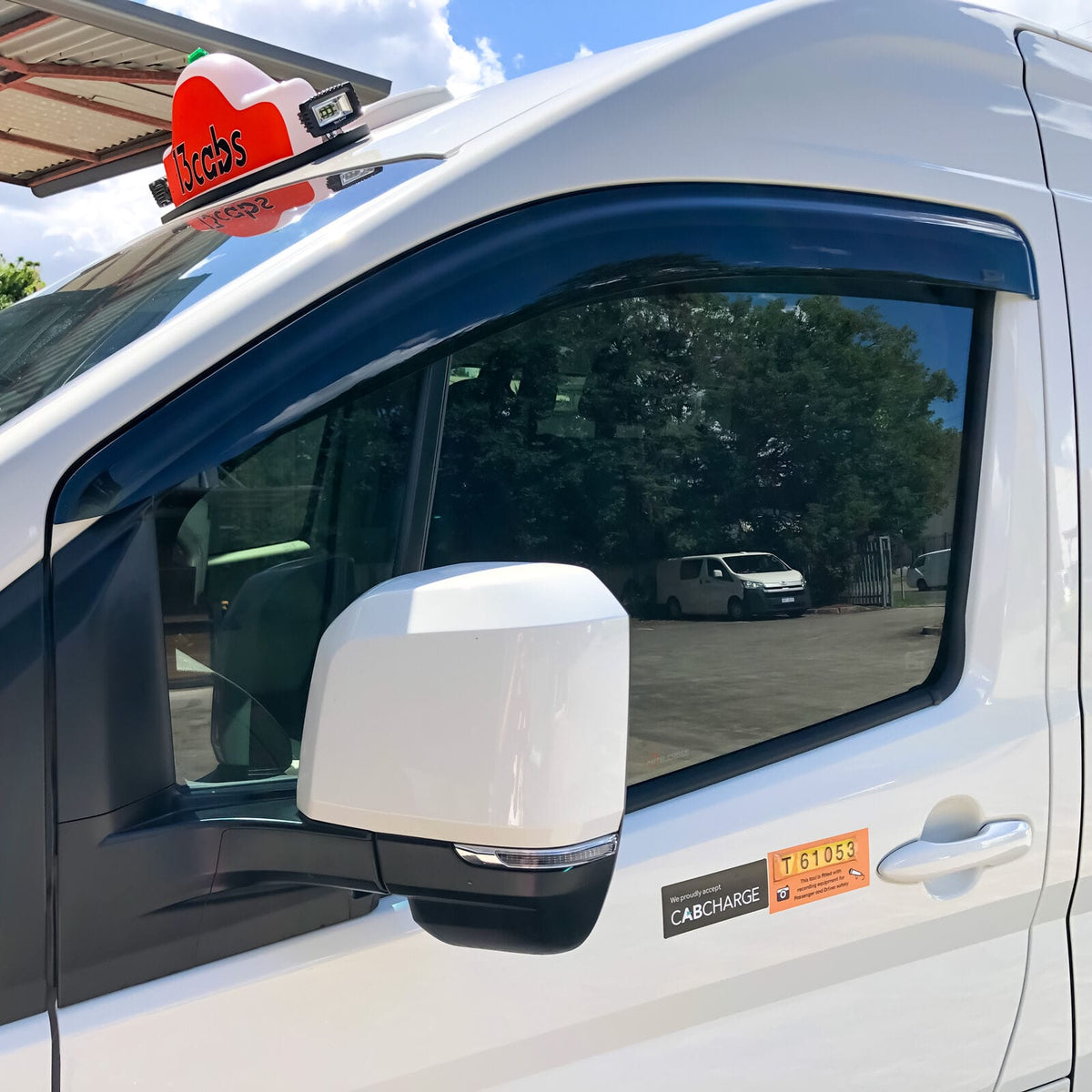 Installed View - Toyota HiAce Van SLM (2019-2022): Premium Window Visors