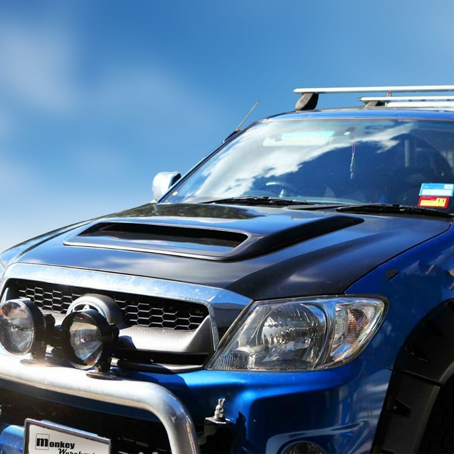 Installed View - Toyota Hilux 2005-2015: 70 Series  Style Bonnet Scoop