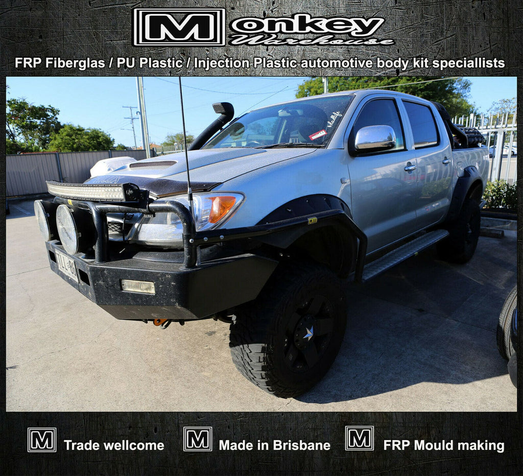 Installed View - Toyota Hilux 2005-2015: 70 Series  Style Bonnet Scoop