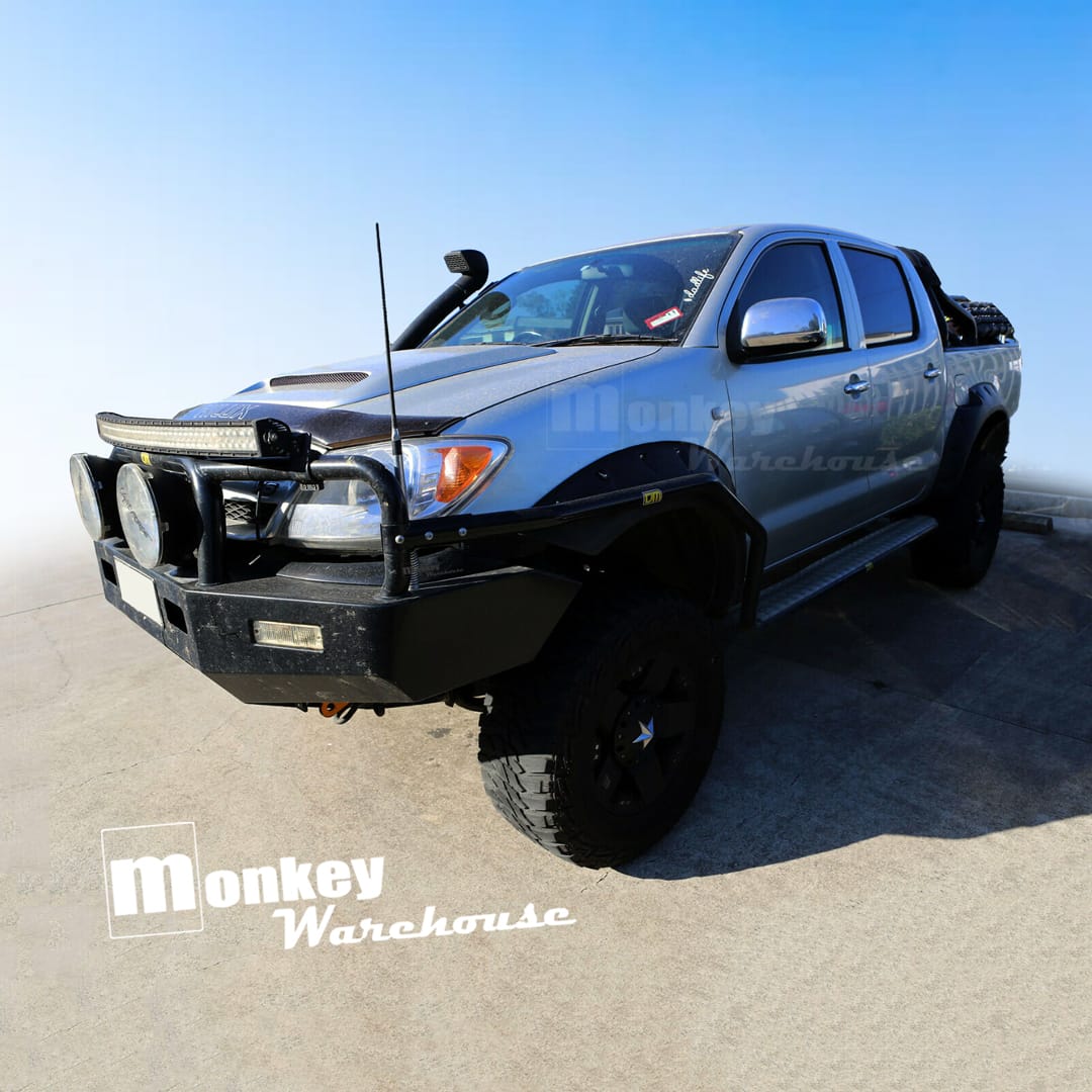 Installed View - Toyota Hilux 2005-2015: 70 Series  Style Bonnet Scoop