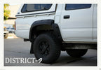 Installed View - Toyota Hilux Dual Cab 1997-2005: 4.0" Jungle Flare Full Set