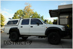 Installed View - Toyota Hilux Dual Cab 1997-2005: 4.0" Jungle Flare Full Set
