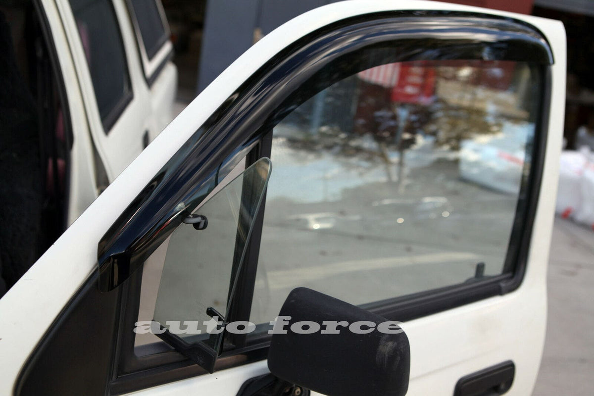 Installed View - Toyota Hilux Dual Cab (1997-2005): Premium Window Visors