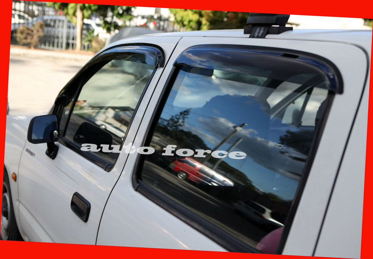 Installed View - Toyota Hilux Dual Cab (1997-2005): Premium Window Visors