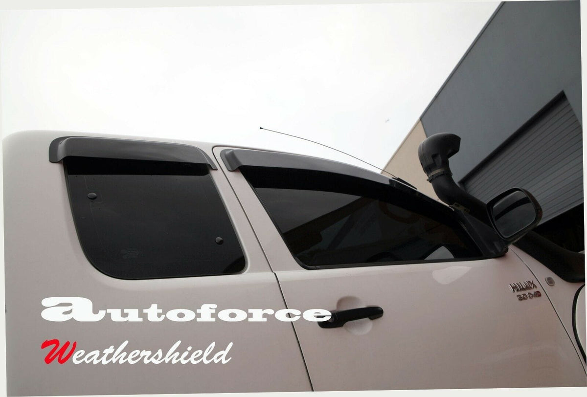 Installed View - Toyota Hilux Extra Cab (2004-2015): Premium Window Visors