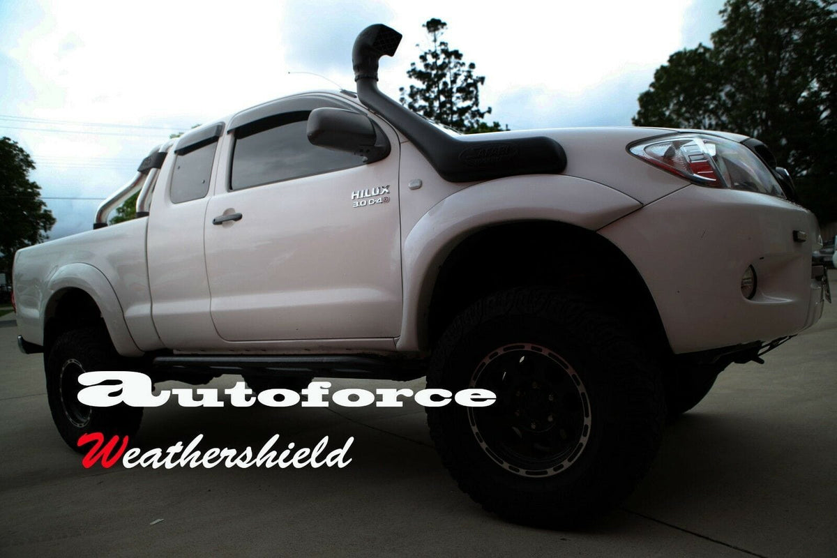 Installed View - Toyota Hilux Extra Cab (2004-2015): Premium Window Visors