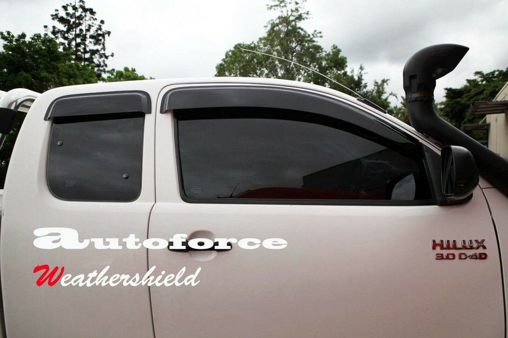 Installed View - Toyota Hilux Extra Cab (2004-2015): Premium Window Visors