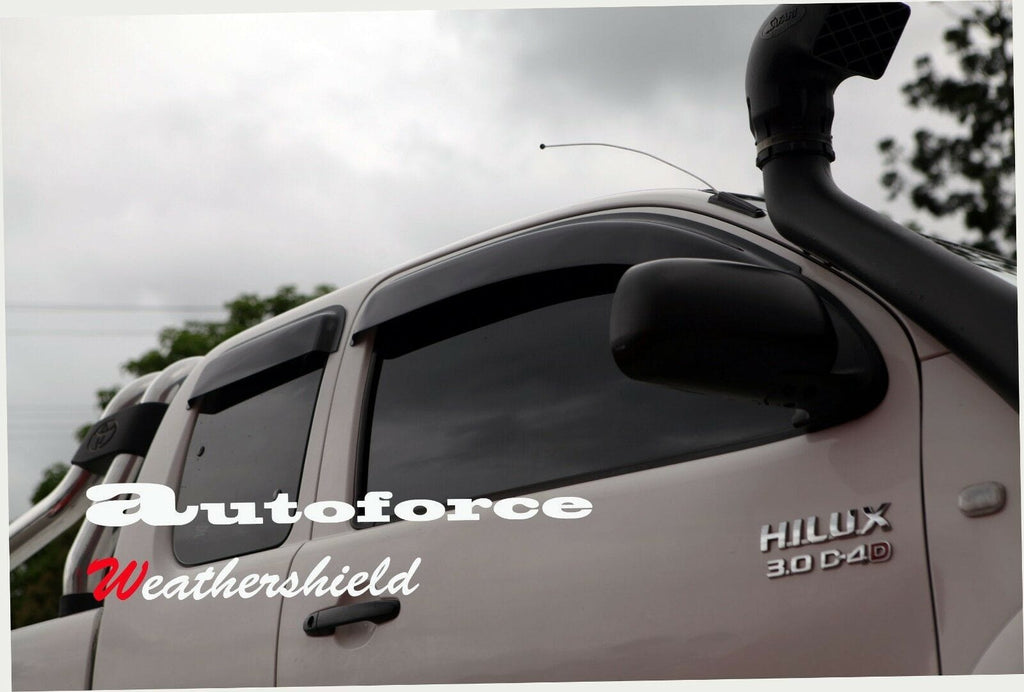 Installed View - Toyota Hilux Extra Cab (2004-2015): Premium Window Visors