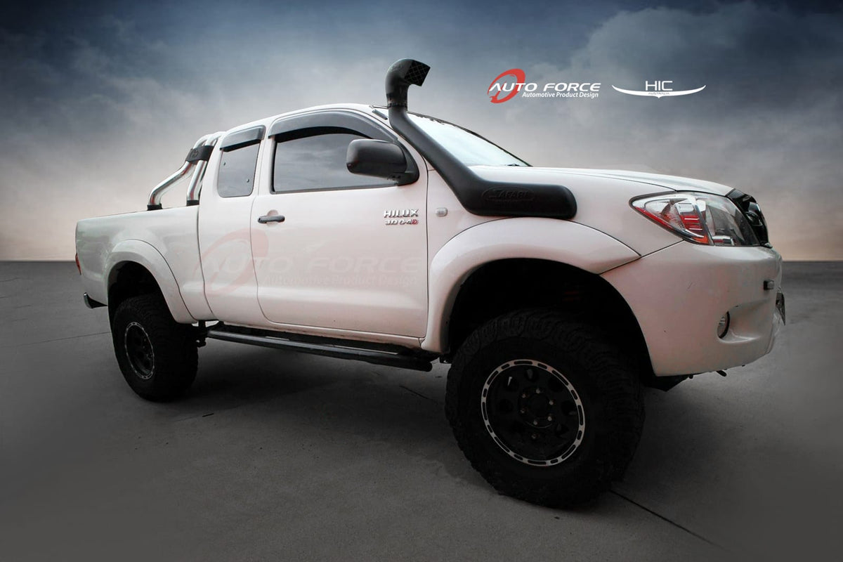 Installed View - Toyota Hilux Extra Cab (2004-2015): Premium Window Visors