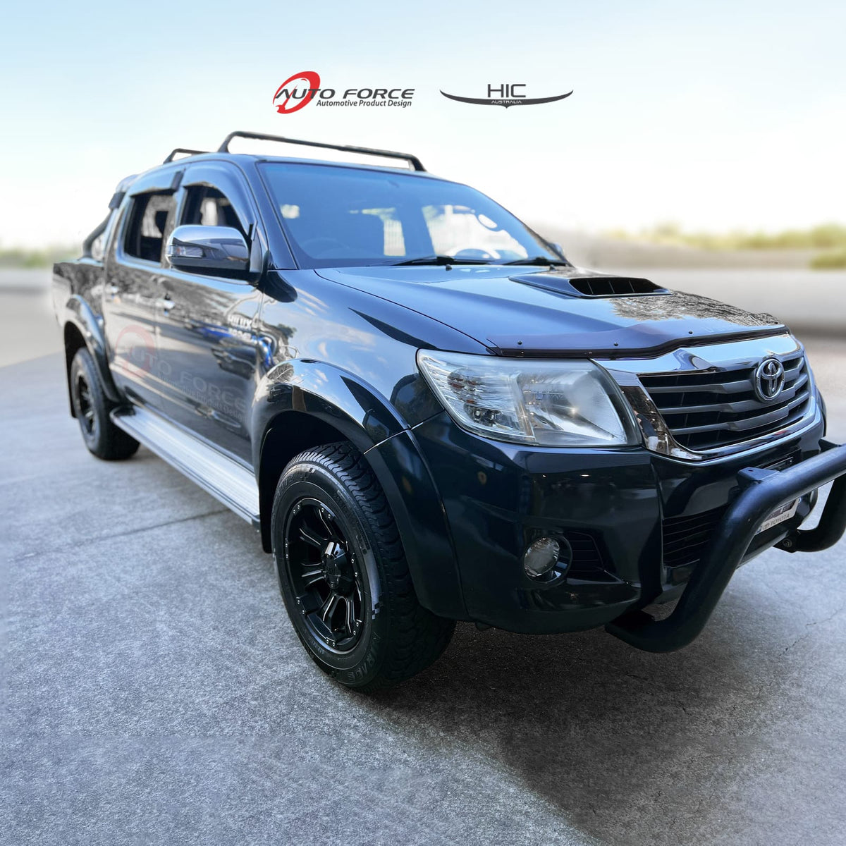 Installed View - Toyota Hilux N70 Dual Cab (2005-2015): Premium Window Visors