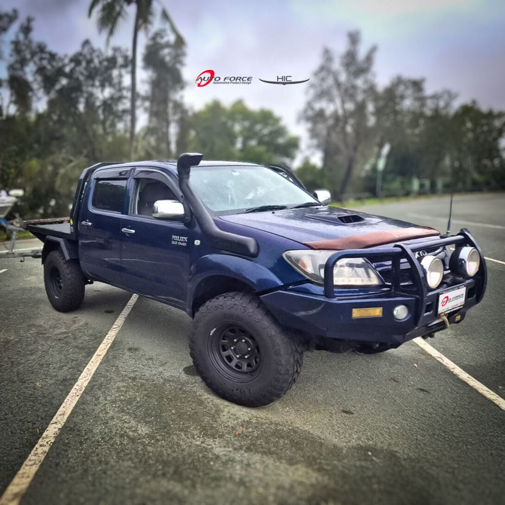 Installed View - Toyota Hilux N70 Dual Cab (2005-2015): Premium Window Visors