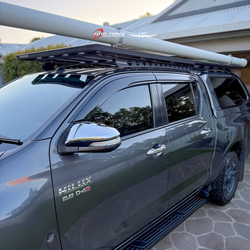 Installed View - Toyota Hilux N70 Dual Cab (2005-2015): Premium Window Visors