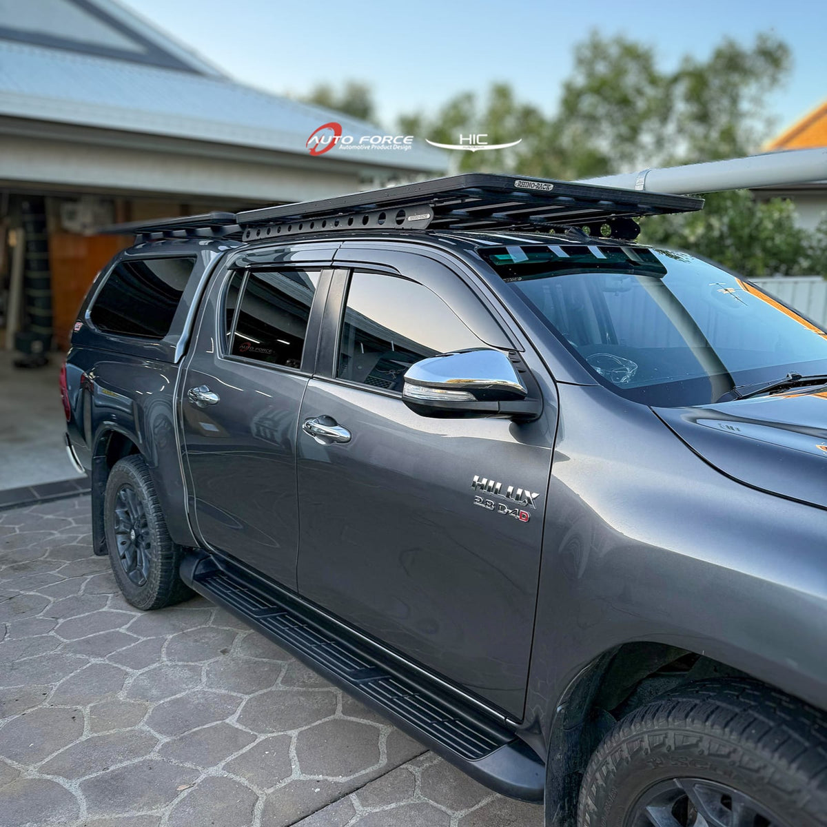 Installed View - Toyota Hilux N70 Dual Cab (2005-2015): Premium Window Visors