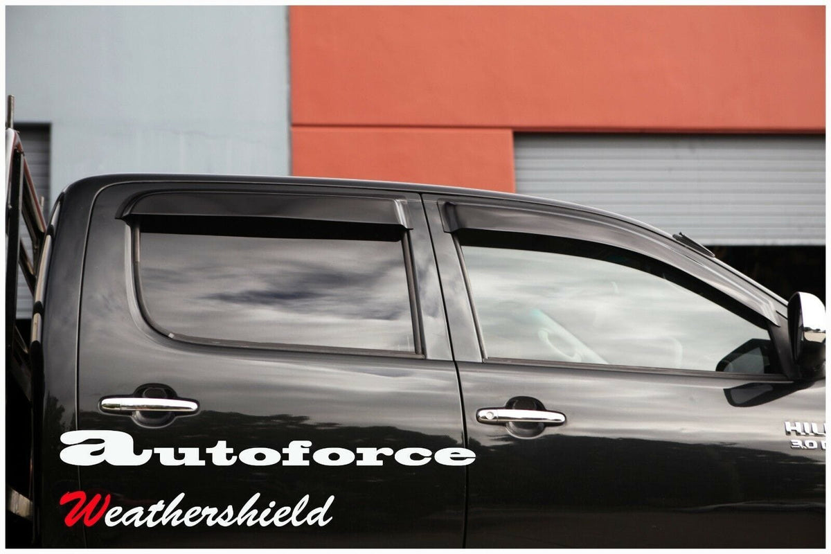 Installed View - Toyota Hilux N70 Dual Cab (2005-2015): Premium Window Visors