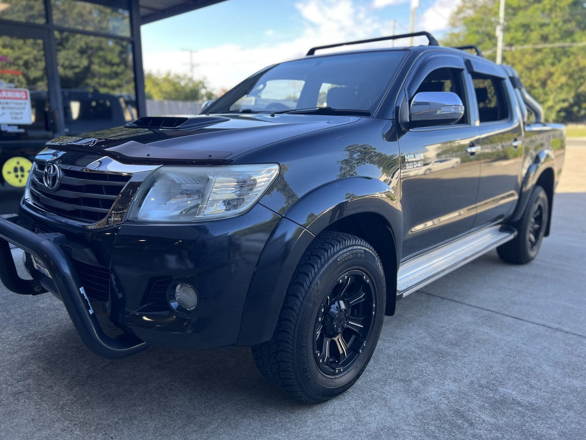 Installed View - Toyota Hilux N70 Dual Cab (2005-2015): Premium Window Visors
