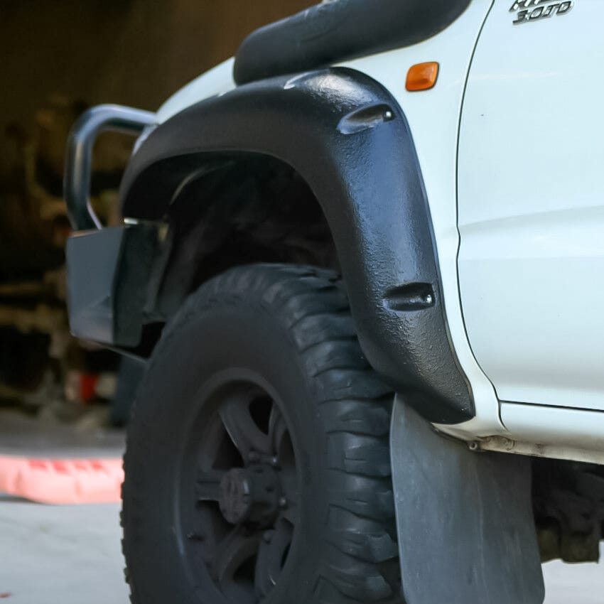Installed View - Toyota Hilux Single Cab 1997-2005: 4.0" Jungle Front Flares