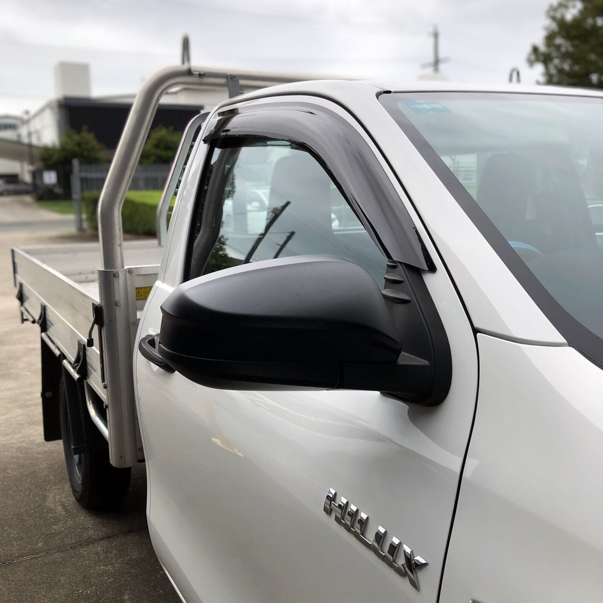 Installed View - Toyota Hilux Single / Extra Cab (2015-2022): Premium Window Visors