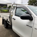 Installed View - Toyota Hilux Single / Extra Cab (2015-2022): Premium Window Visors