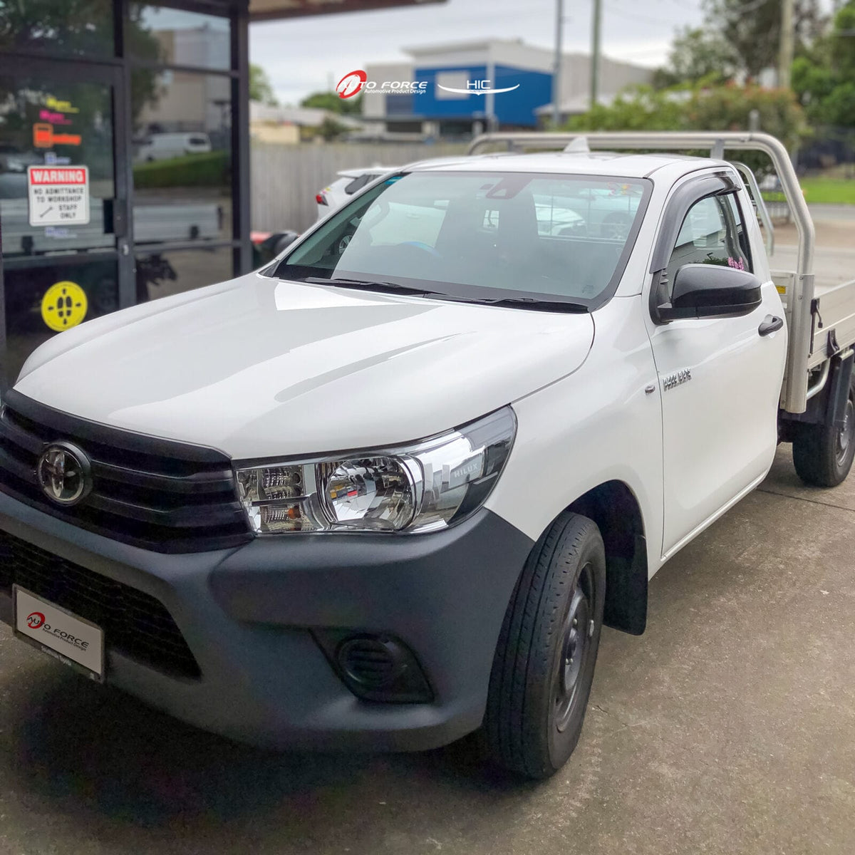 Installed View - Toyota Hilux Single / Extra Cab (2015-2022): Premium Window Visors