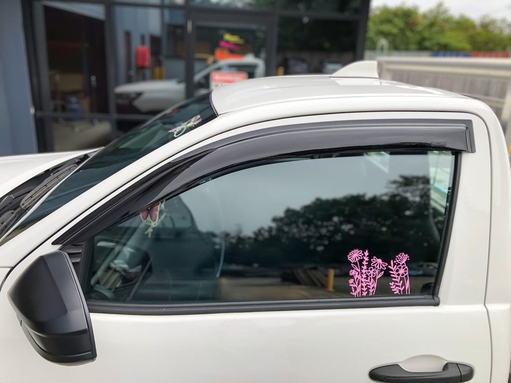 Installed View - Toyota Hilux Single / Extra Cab (2015-2022): Premium Window Visors