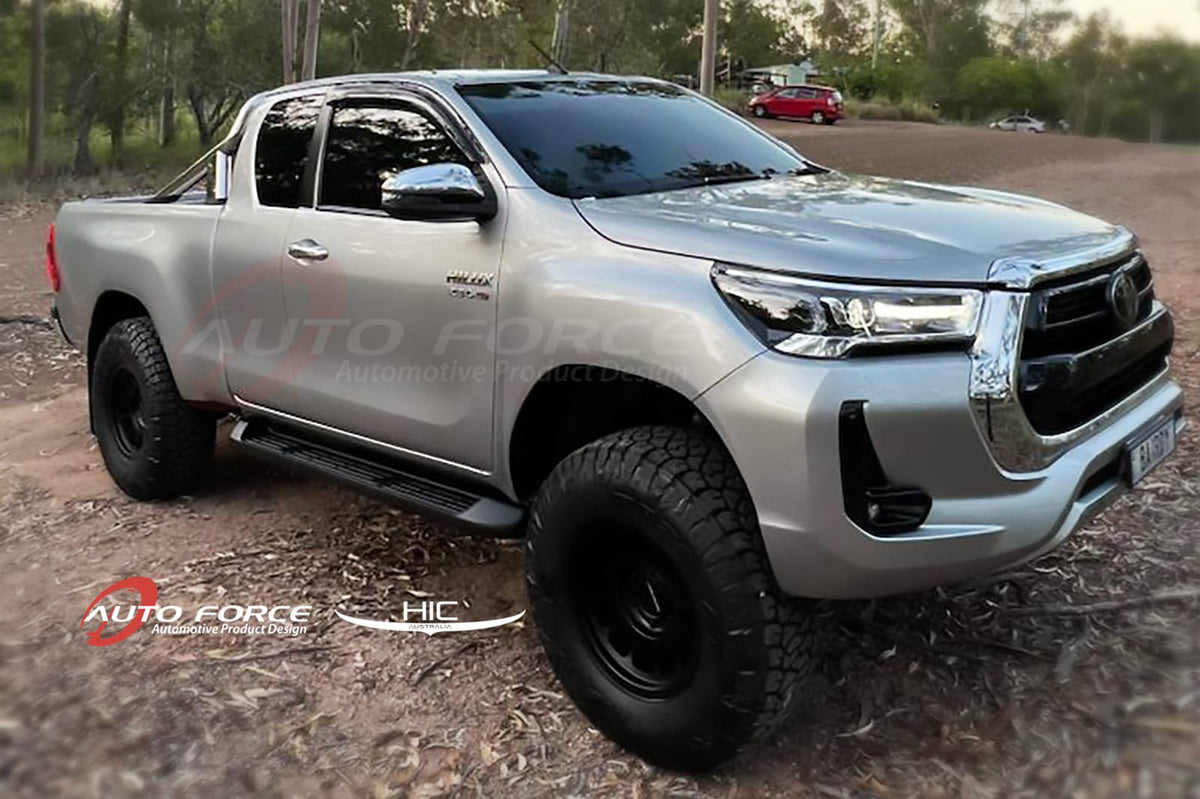 Installed View - Toyota Hilux Single / Extra Cab (2015-2022): Premium Window Visors