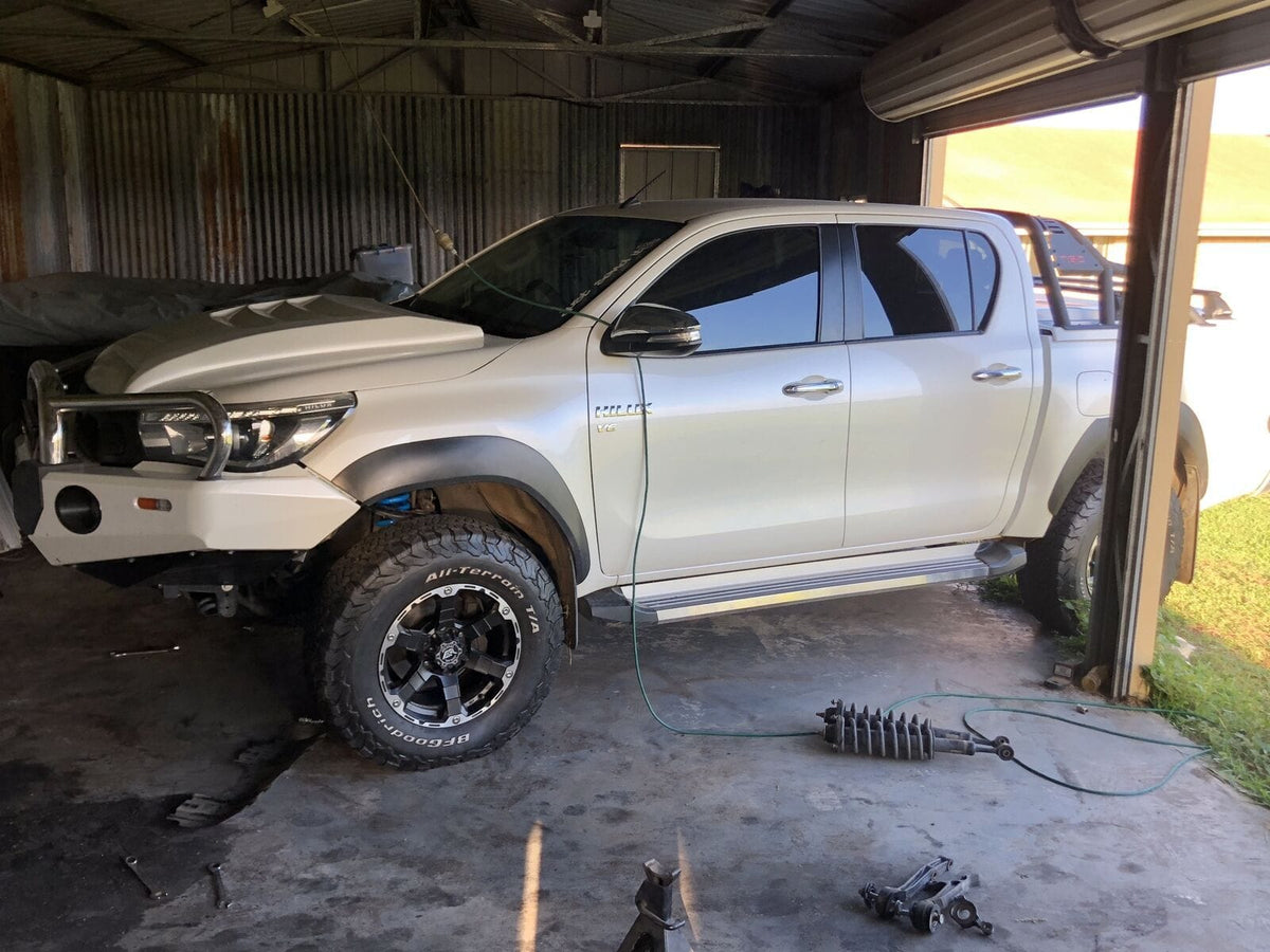 Installed View - Toyota Hilux: Tonka Style Bonnet Scoop (2005-2011)