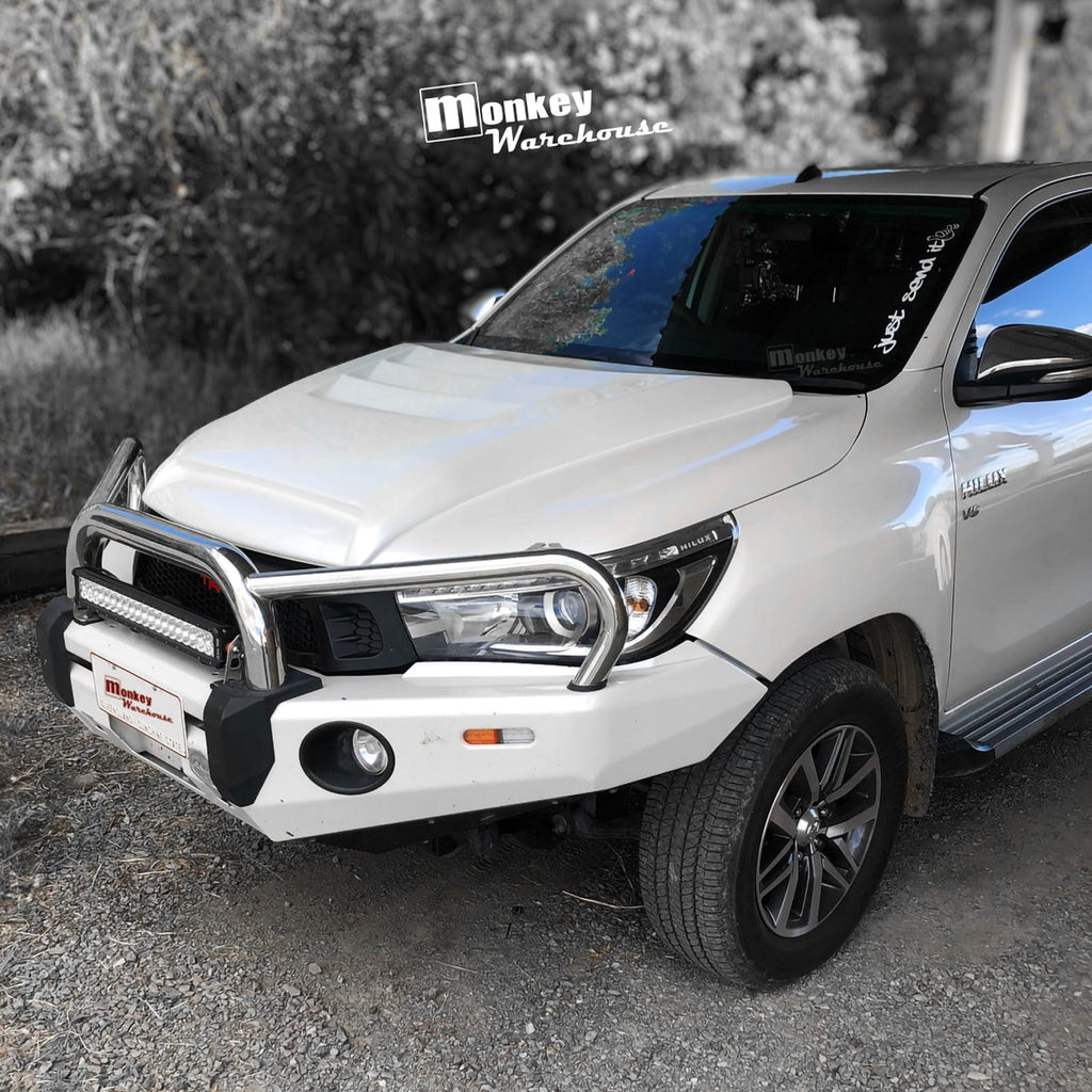 Installed View - Toyota Hilux: Tonka Style Bonnet Scoop (2005-2011)