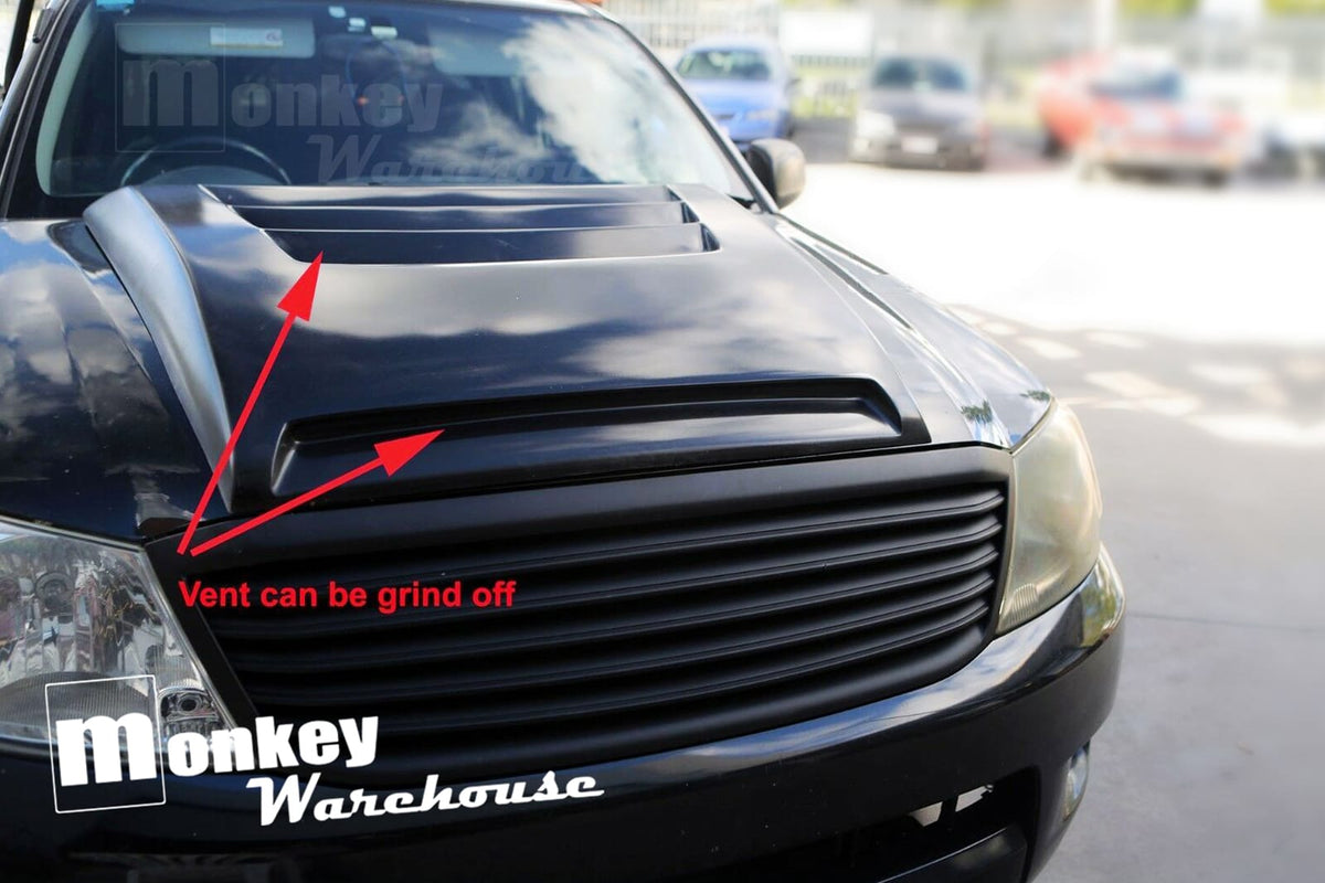 Installed View - Toyota Hilux: Tonka Style Bonnet Scoop (2005-2011)