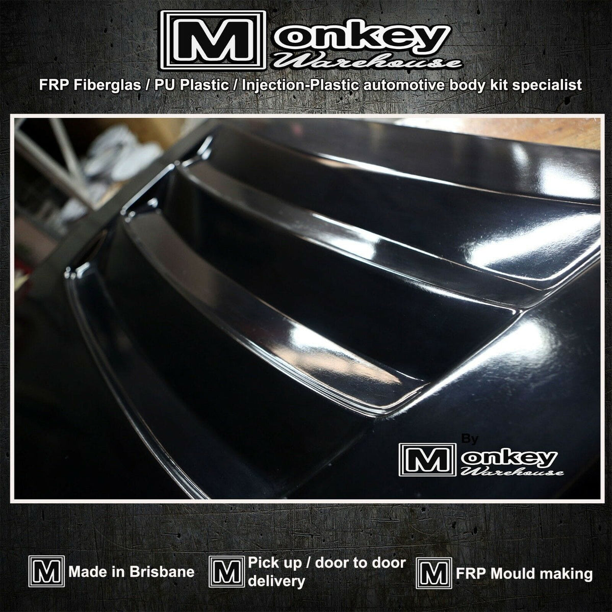 Installed View - Toyota Hilux: Tonka Style Bonnet Scoop (2005-2011)