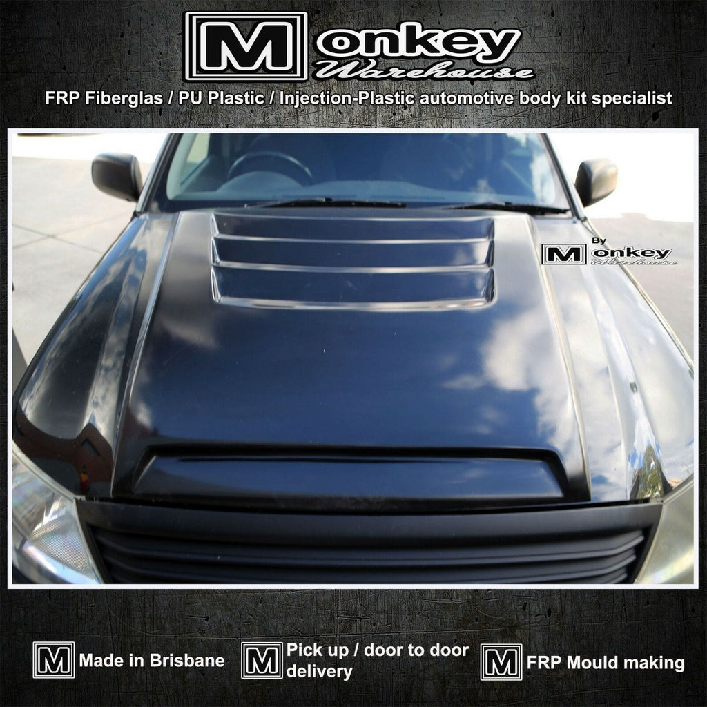 Installed View - Toyota Hilux: Tonka Style Bonnet Scoop (2005-2011)