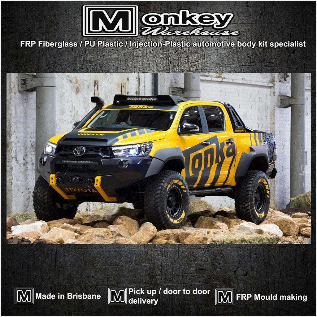 Installed View - Toyota Hilux: Tonka Style Bonnet Scoop (2016-2018)
