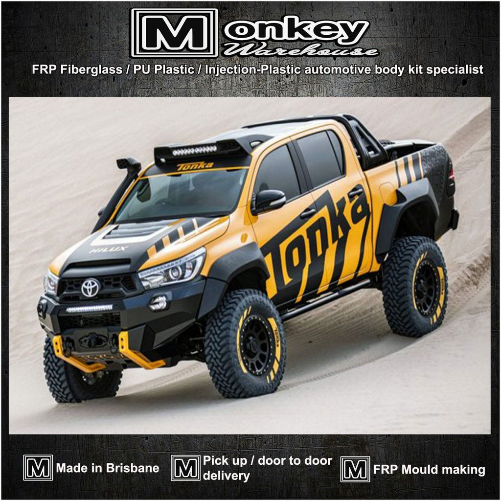 Installed View - Toyota Hilux: Tonka Style Bonnet Scoop (2016-2018)