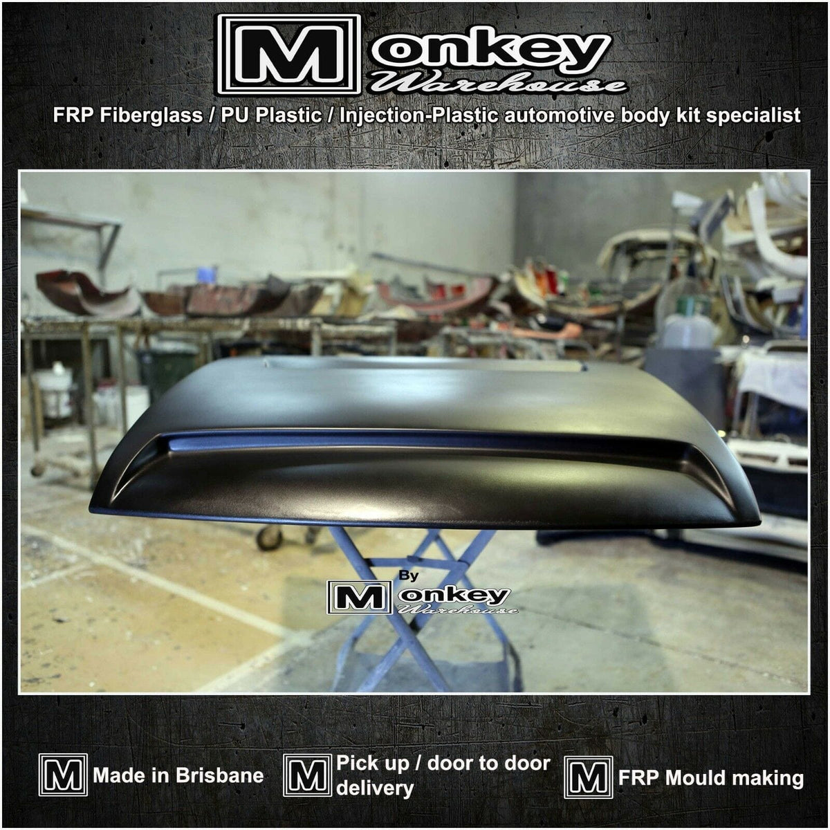 Installed View - Toyota Hilux: Tonka Style Bonnet Scoop (2016-2018)