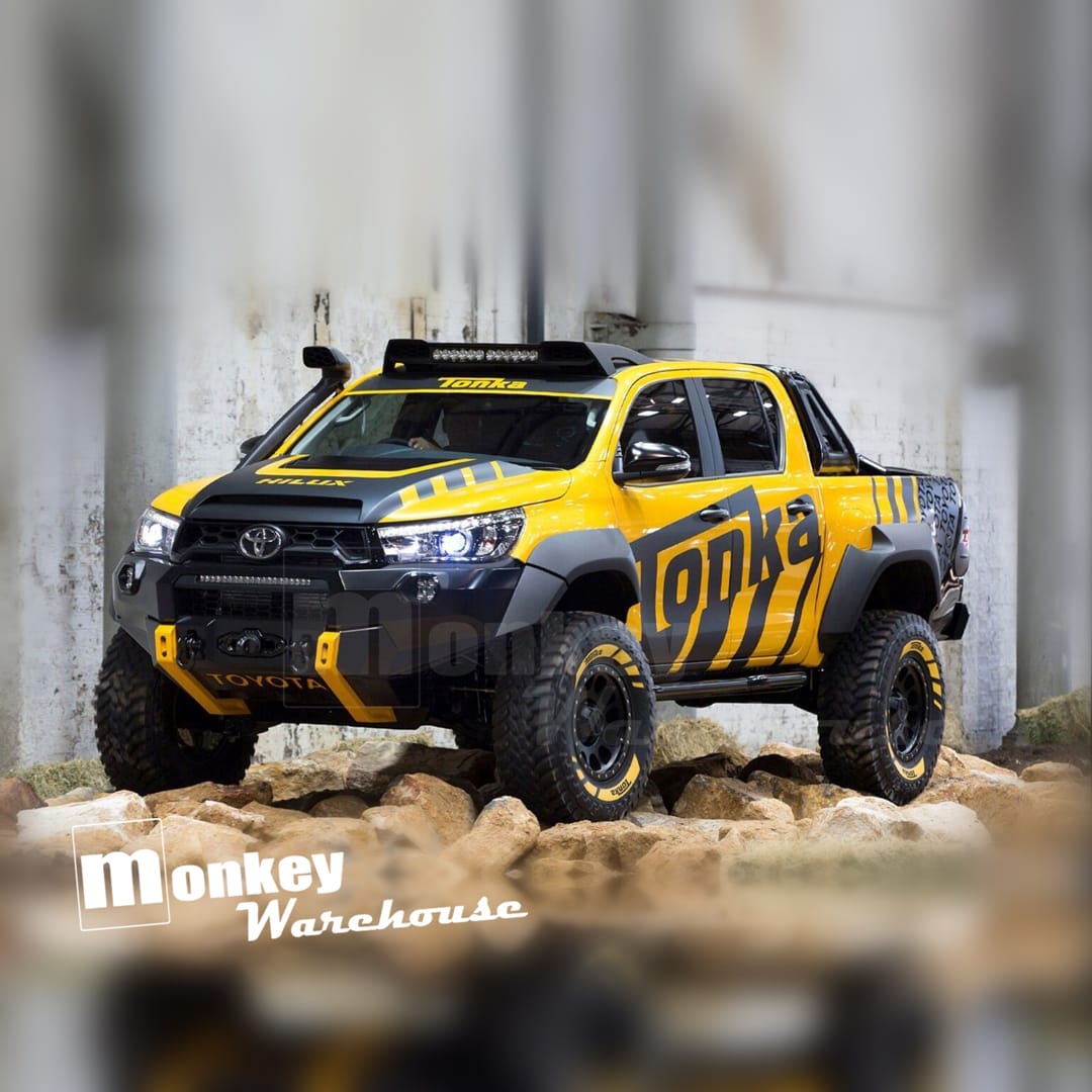 Installed View - Toyota Hilux: Tonka Style Bonnet Scoop (2016-2018)