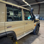 Installed View - Toyota LandCruiser 70 75 76 79 Series: Premium Window Visors