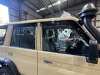 Installed View - Toyota LandCruiser 70 75 76 79 Series: Premium Window Visors