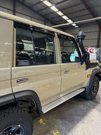 Installed View - Toyota LandCruiser 70 75 76 79 Series: Premium Window Visors