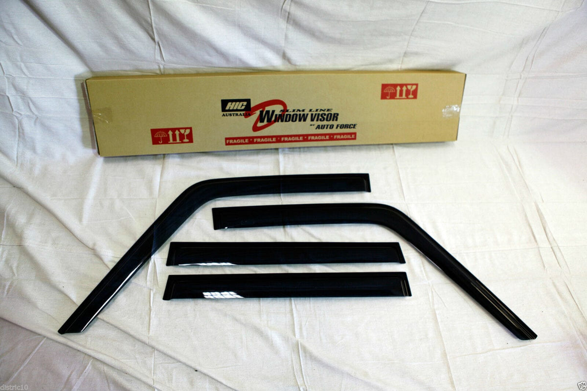 Installed View - Toyota LandCruiser 70 75 76 79 Series: Premium Window Visors